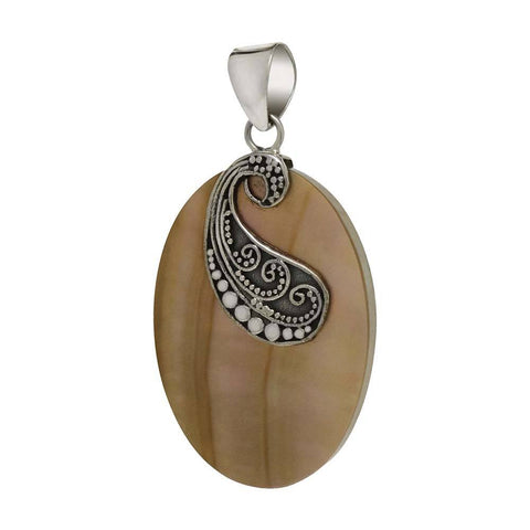 Sterling Silver Bail Design Shell PendantAnd Length of 1 3/4