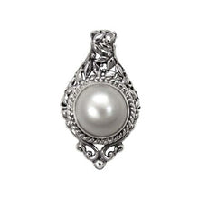 Load image into Gallery viewer, Sterling Silver Oxidized Mothe Pearl Pendant with Pendant Dimension of 20MMx35.05MM