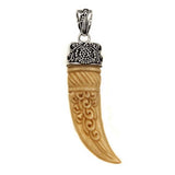 Sterling Silver Oxidized Mist-Bone Pendant with Pendant Dimension of 14MMx55.88MM