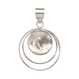 Sterling Silver Round Shape Shell Pendant with Pendant Dimension of 25MMx25.4MM and Pendant Diameter of 25MM