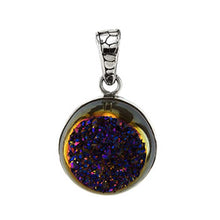 Load image into Gallery viewer, Sterling Silver Round Drusy Bali Pendant And width 19 mm