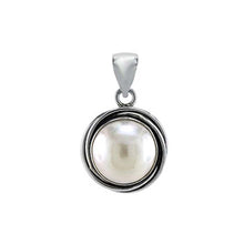 Load image into Gallery viewer, Sterling Silver Mabe Pearl Bali Design PendantAnd Length of  1 1/4