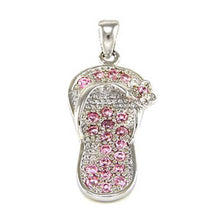 Load image into Gallery viewer, Sterling Silver Cubic Zirconia Sandal Pendant