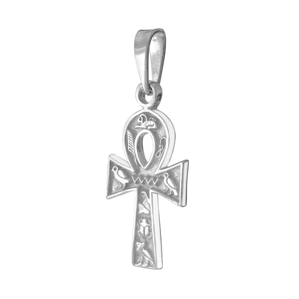 Sterling Silver Ankh Cross Shaped Pendant, Weight 4 gram, Length 1 inch, Width 17.5 mm