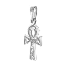 Load image into Gallery viewer, Sterling Silver Ankh Cross Shaped Pendant, Weight 4 gram, Length 1 inch, Width 17.5 mm