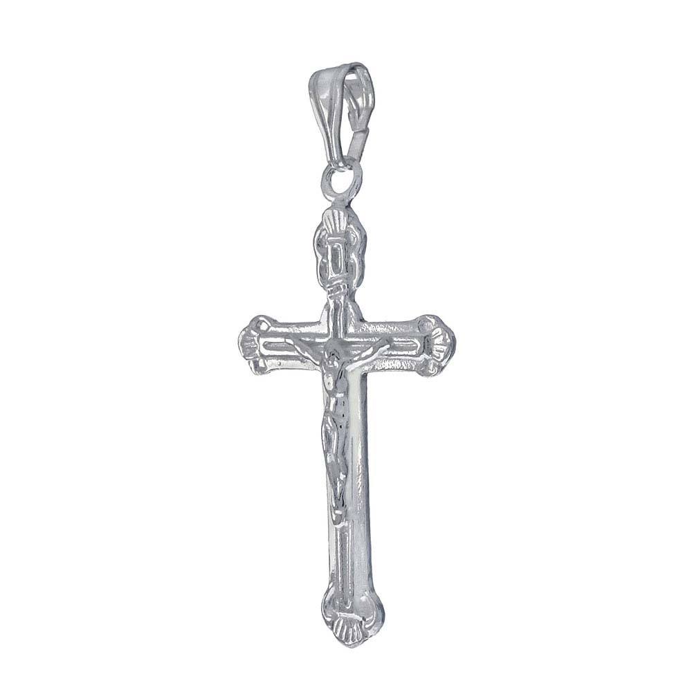 Sterling Silver Crucifix Cross PendantAnd Length 2 1/8 inchesAnd Width 26mm
