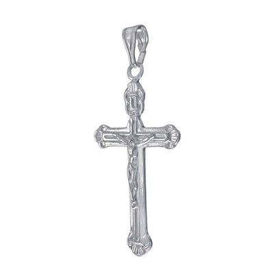 Sterling Silver Crucifix Cross PendantAnd Length 2 1/8 inchesAnd Width 26mm