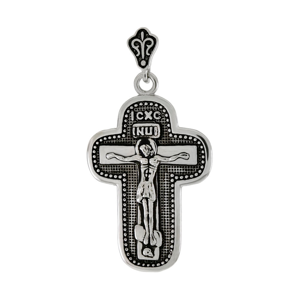 Sterling Silver Crucifix Cross Oxidized Pendant