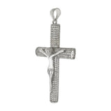 Sterling Silver Crucifix Micro Pave CZ Cross Pendant