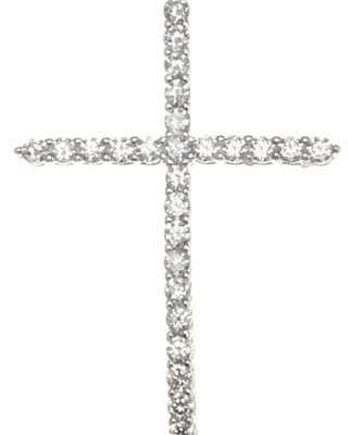 Sterling Silver Cubic Zirconia Cross Pendant,25mm width and Height of 1.42 inches