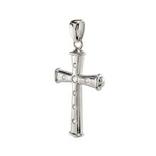 Load image into Gallery viewer, Sterling Silver Cubic Zirconia Cross PendantAnd Width 7/8 inch