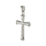 Sterling Silver Cubic Zirconia Cross PendantAnd Width 7/8 inch