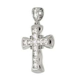 Sterling Silver Baguette And Princess CZ Cross PendantAnd Length 2 1/8 inchesAnd Width 30.6mm