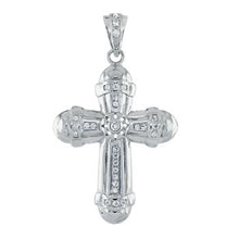 Load image into Gallery viewer, Sterling Silver Hip Hop CZ Cross Pendant Weight-24.2gram, Width-45mm, Height-3inch