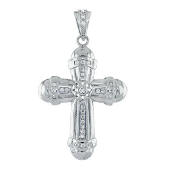 Sterling Silver Hip Hop CZ Cross Pendant Weight-24.2gram, Width-45mm, Height-3inch
