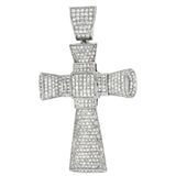 Sterling Silver Micro Pave CZ Hip Hop Cross Pendant Weight-63.2gram, Width-54mm, Height-3 1/2inch