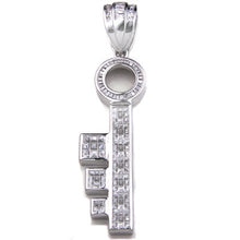 Load image into Gallery viewer, Sterling Silver Cubic Zirconia Key Hip Hop Pendant Weight-27.6gram, Length-3 1/4inch, Width-18.5mm