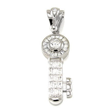 Load image into Gallery viewer, Sterling Silver Cubic Zirconia Key Hip Hop Pendant Weight-22.2gram, Length-2 3/4inch, Width-20mm