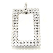 Load image into Gallery viewer, Sterling Silver Cubic Zirconia Dog Tag Engravable Hip Hop Pendant Weight-25.2gram, Length-2 1/8inch, Width-29.5mm