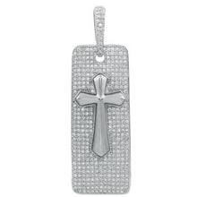 Load image into Gallery viewer, Sterling Silver Cubic Zirconia CZ Hip Hop Pendant Weight-27gram, Length-3 1/8inch, Width-26mm