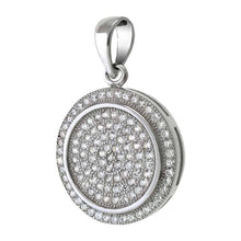 Load image into Gallery viewer, Sterling Silver Cubic Zirconia Micro Pave Circle Pendant