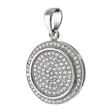 Sterling Silver Cubic Zirconia Micro Pave Circle Pendant