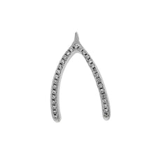 Load image into Gallery viewer, Sterling Silver Cz Wishbone Pendant with Pendant Dimension of 17MMx22.23MM