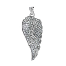 Load image into Gallery viewer, Sterling Silver Wing Pave CZ Pendant