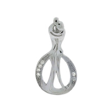 Load image into Gallery viewer, Sterling Silver Clear CZ Couple Pendant with Pendant Dimensions of 11MMx19.05MM