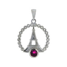 Load image into Gallery viewer, Sterling Silver CZ Eiffel Tower Pendant