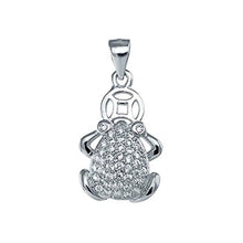 Load image into Gallery viewer, Fashionable Sterling Silver Dolphin CZ Pendant with Pendant Dimensions of 11.5MMx25MM