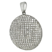 Load image into Gallery viewer, Sterling Silver Micro Pave Setting Cubic Zirconia Dome Pendant