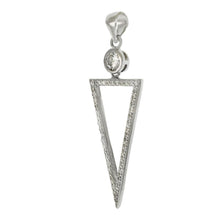 Load image into Gallery viewer, Sterling Silver Triangle With 5mm CZ Round Bezel-Set Pendant - silverdepot