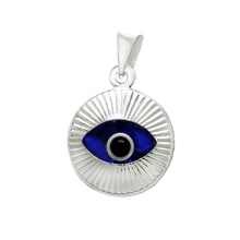 Load image into Gallery viewer, Sterling Silver Round Evil Eye Pendant