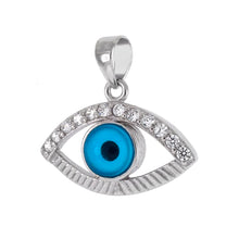 Load image into Gallery viewer, Sterling Silver 20.6mm Evil Eye CZ Pendant