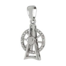 Load image into Gallery viewer, Sterling Silver Windmill Cubic Zirconia Charm