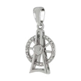 Sterling Silver Windmill Cubic Zirconia Charm