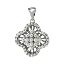 Load image into Gallery viewer, Sterling Silver Cubic Zirconia Imitation Pearl Pendant