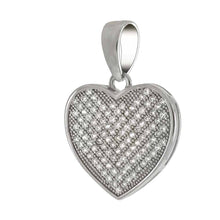 Load image into Gallery viewer, Sterling Silver Pave Cubic Zirconia Heart Pendant