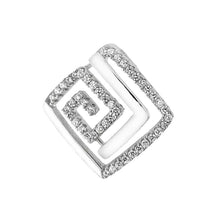 Load image into Gallery viewer, Sterling Silver Micro Pave CZ Greek Symbol Pendant And Width 5/8 inch