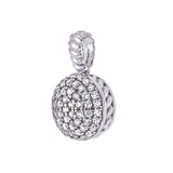 Sterling Silver Micro Pave CZ PendantAnd Diameter 10mm