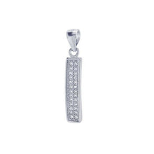 Load image into Gallery viewer, Sterling Silver Vertical Pave CZ Pendant