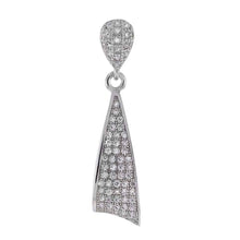 Load image into Gallery viewer, Sterling Silver Pave Cubic Zirconia PendantAnd Length 1.2 inchAnd Width 7mm