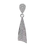 Sterling Silver Pave Cubic Zirconia PendantAnd Length 1.2 inchAnd Width 7mm