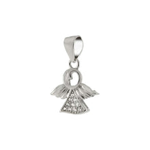 Load image into Gallery viewer, Sterling Silver Angel Pave Cubic Zirconia Pendant