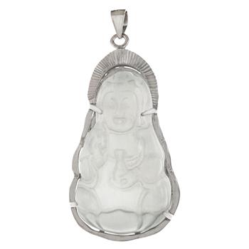 Sterling Silver Rhodium Cat-Eye Pendant