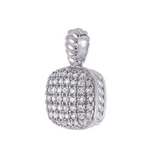 Load image into Gallery viewer, Sterling Silver Cubic Zirconia Micro Pave PendantAnd Length 0.67 inchesAnd Width 10.6mm
