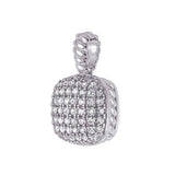 Sterling Silver Cubic Zirconia Micro Pave PendantAnd Length 0.67 inchesAnd Width 10.6mm