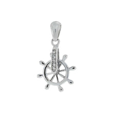 Load image into Gallery viewer, Sterling Silver CZ Ship wheel Charm