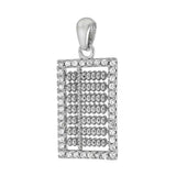 Sterling Silver Chinese Ancient Computing CZ PendantAnd Length 1 inchesAnd Width 11.8mm